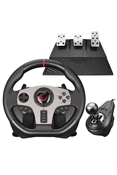 Rampage V902 Oyuncu Direksiyon Seti PC Uyumlu 3 Pedallı Oyuncu Direksiyonu ( ...