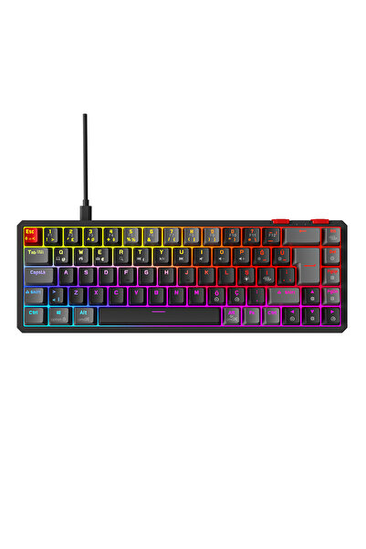 Rampage YORU Mini RGB Mekanik Gaming Oyuncu Klavyesi – Outemu Red Switch, Hot-Swap, Anti-Ghosting Siyah/Gri
