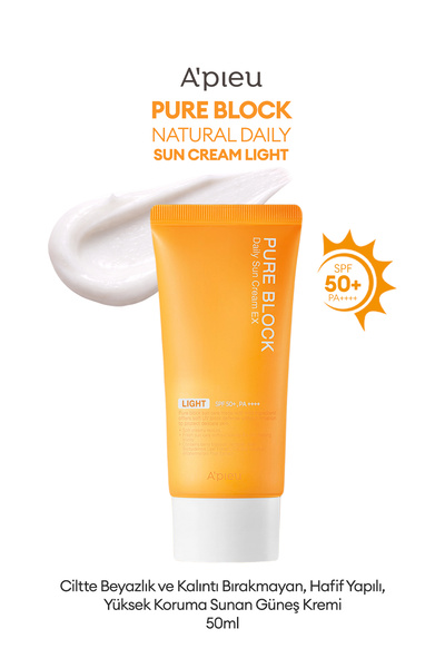 Missha Kalıntı Bırakmayan Güneş Kremi APIEU Pure Block Natural Daily Sun Crea...