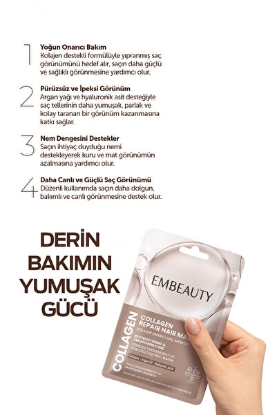 Embeauty Collagen Hair Mask Pürüzsüzleştirici & Onarıcı Bakım 30 ML