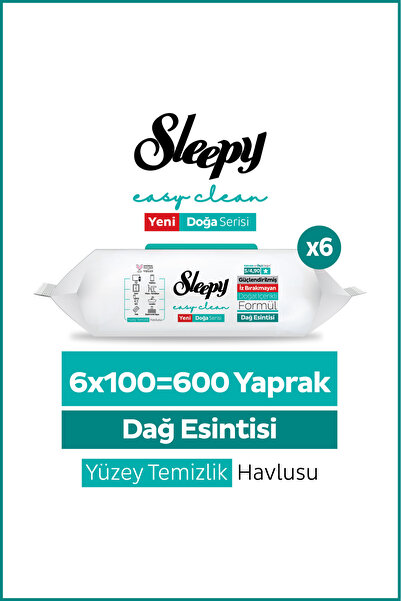Sleepy Mountain Yüzey Temizlik Havlusu Mendili Dağ Esintisi 6x100 (600 Yaprak)