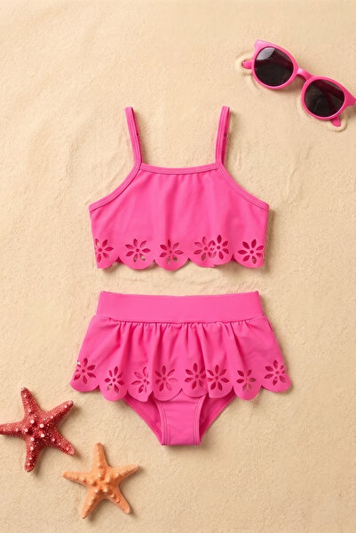 Minipodyum Devojčin Broderija cvetni bikini set
