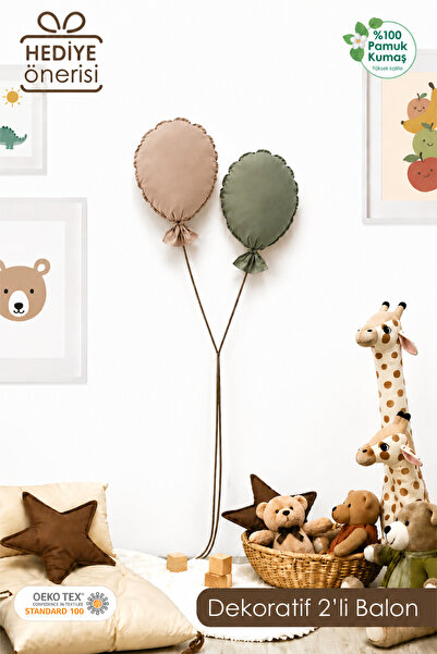 mordesign Çocuk Odası Dekorasyonu 2'li Balon Set, Bebek Odası Dekoratif Balon...