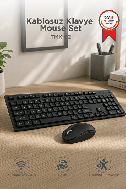 Torima Kablosuz Q Klavye Mouse Seti TMK02 Siyah