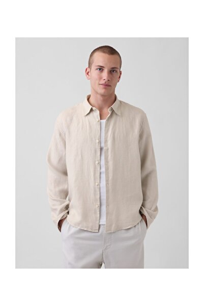 GAP LS LINEN REGULAR GREY 100% Len XL