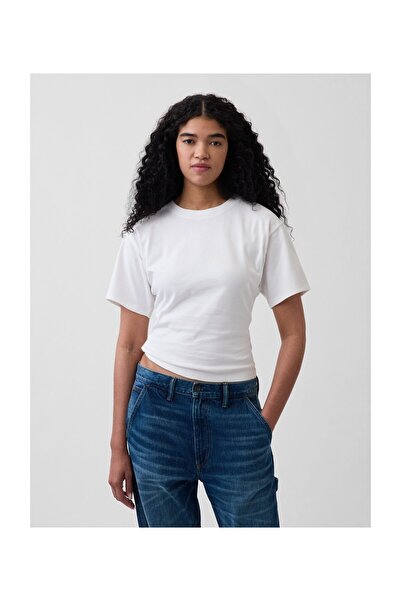 GAP SS HVY WEIGHT WAISTED CREW FRESH WHITE TBD S