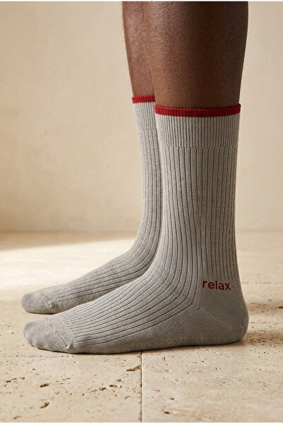 Katia&Bony Ανδρικές κάλτσες Relax με τύπωμα Socket Γκρι