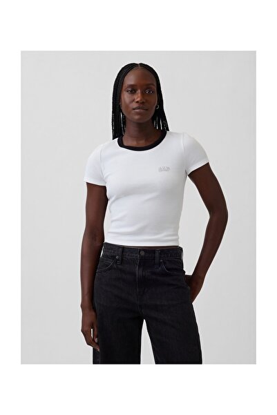 GAP Γυναικείο T-Shirt, Μέγεθος S, ΛΕΥΚΟ, 94% Βαμβάκι Better Cotton (BCI), 6% ...