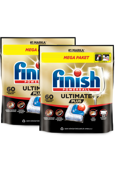 Finish Ultimate Plus Bulaşık Makinesi Deterjanı Kapsül Tablet 120 Adet (60 x 2)