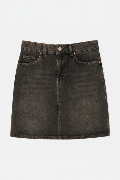 Drop by TrendyolMilla Smeđa udobna džinska suknja iznad kolena TDRSS26ET00061