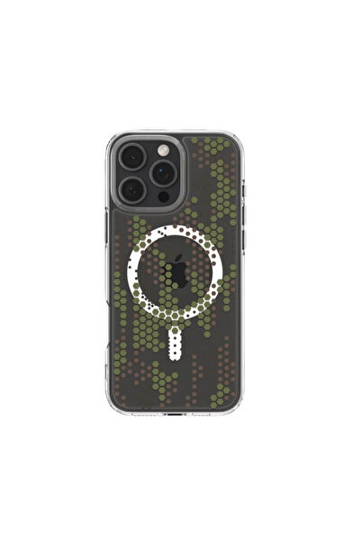 iPhone 16 Pro Max Kılıf Ultra Hybrid MagFit MagSafe özellikli Digital Camo - ACS08007