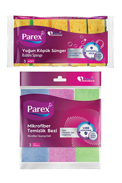 Parex قماش تنظيف من الألياف الدقيقة متعدد الألوان مكون من 3 قطع وحزمة من 5 قط...