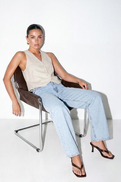 Drop by TrendyolMilla Light Blue Stoned Baggy Jeans Tdrss26Je00012