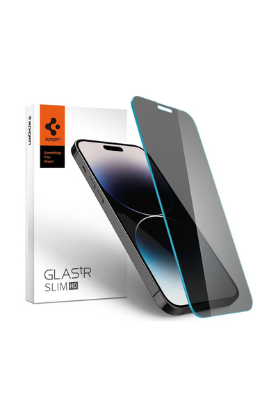 Spigen iPhone 14 Pro Max Hayalet Cam Ekran Koruyucu GLAS.tR Slim Privacy HD -...
