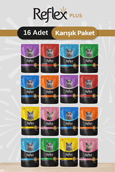 Reflex Plus Karışık Pouch Kedi Maması 85 Gr X 16 Adet