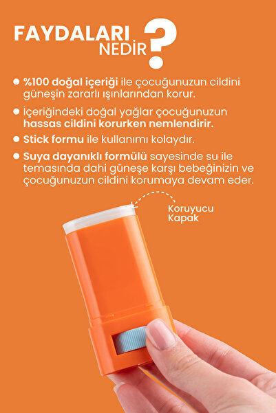 Bade Natural 50 Spf Güneş Koruyucu Stick 16g & 50 SPF Çocuk Güneş Koruyucu Stick 16g