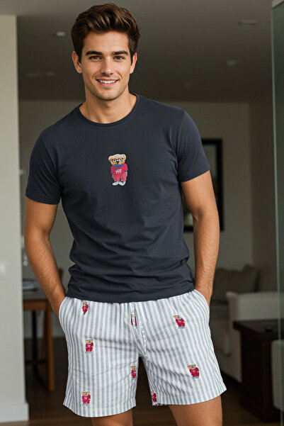 Trendyol Collection Set de pijamale unisex, albastru, cu croială normală, cu ...