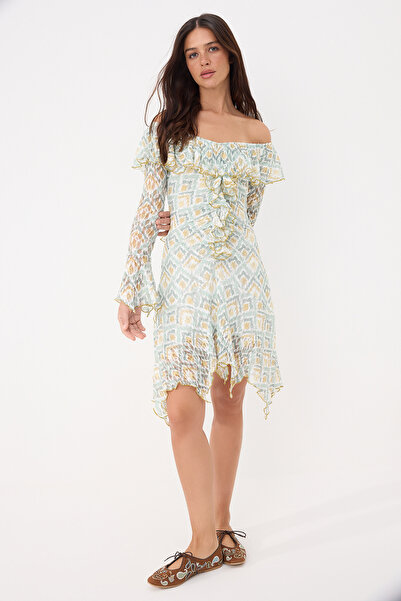 Siedres x Trendyolmilla Rochie tricotată din dantelă multicoloră TWOSS26EL00398