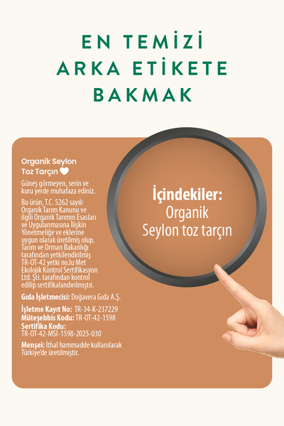 Wefood Organik Glütensiz Vegan Katkısız Seylon Tarçın Tozu 45 Gr.