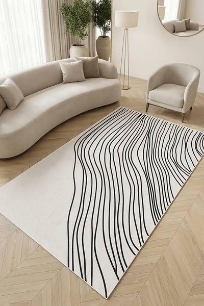 Decomia Home Covor digital anti-alunecare, lavabil, modern pentru sufragerie,...