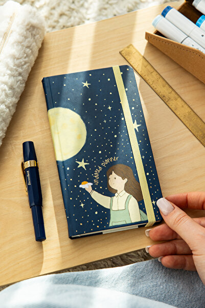PAPERORA Charmlı Süresiz Haftalık Planlayıcı Cep Ajanda 9x17 cm Ay