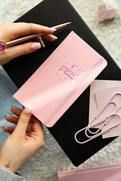 PAPERORA Charm Takılabilen Süresiz Haftalık Planlayıcı Cep Ajanda 9x17 cm Pembe