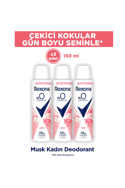 Rexona Kadın Sprey Deodorant Musk %0 Alüminyum 48 Saat Ter Kokusuna Karşı Kor...