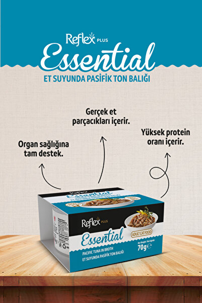 Reflex Plus Essential / Et Suyunda Pasifik Ton Balıklı Yetişkin Kedi Konserve...