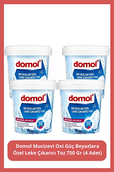 DOMOL Mucizevi Oxi Güç Beyazlara Özel Leke Çıkarıcı Toz 750 Gr (4 Adet)