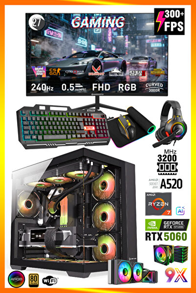 Zeiron Warrior Eagle X45 Ryzen 7 5700 16GB 512GB SSD 240mm Sıvı Soğutma RTX50...