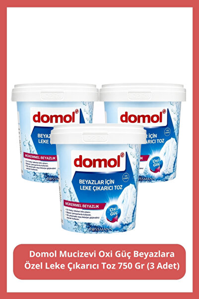DOMOL Mucizevi Oxi Güç Beyazlara Özel Leke Çıkarıcı Toz 750 Gr (3 Adet)