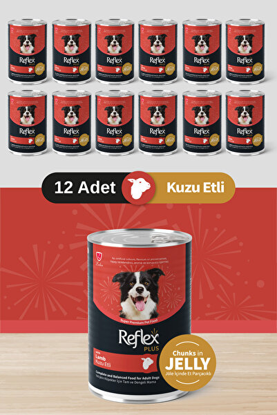 Reflex Plus Jöle İçinde Et Parçacıklı Kuzu Etli Yetişkin Köpek Konservesi 400...