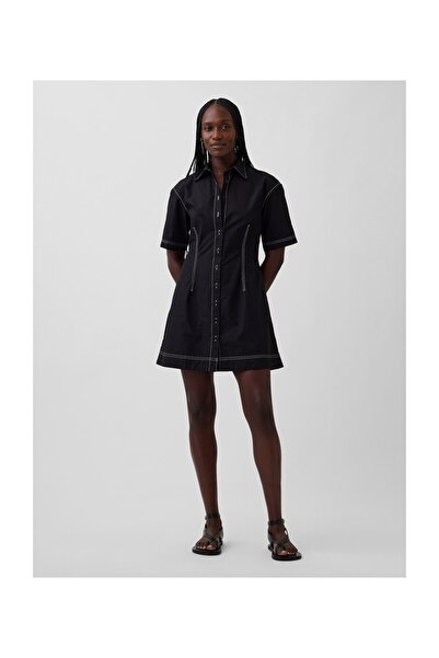 GAP Міні-сукня-сорочка SS FITTED TRUE BLACK V2, 100% бавовна Better Cotton (B...