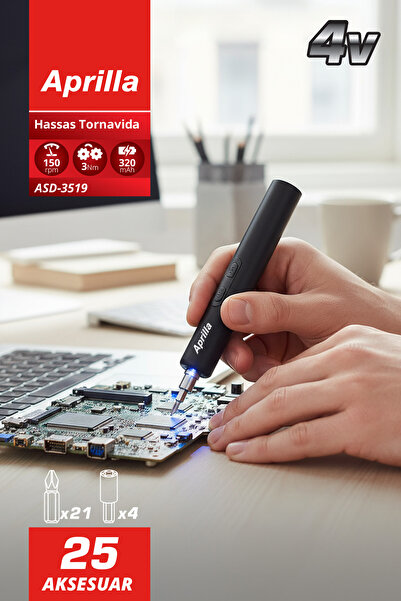 Aprilla ASD-3519 Şarjlı Hassas Tornavida 25 Parça
