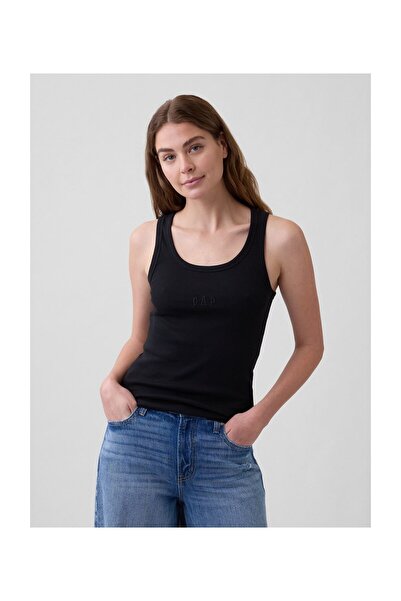 GAP FRCH SL COTTON 2X2 LOGO TANK BLACK 96% Cotton Better Cotton (BCI),  L