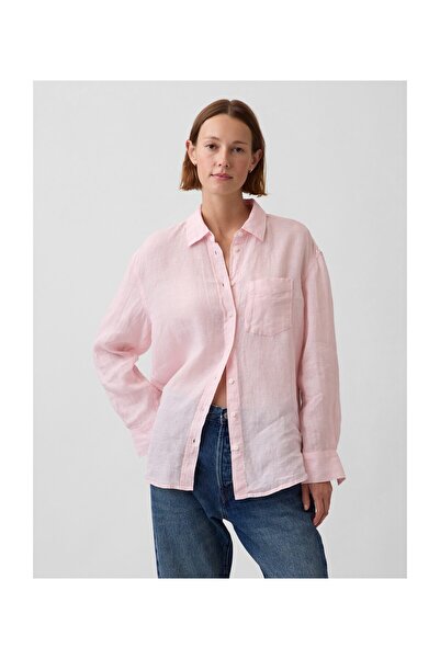 GAP Das entspannte Hemd - Leinen Pure Pink 100% Leinen L