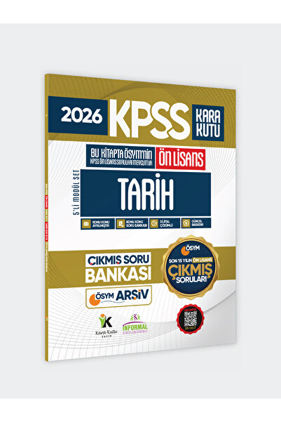Karakutu Yayınları 2026 FULLÖnLisans KPSS Tarih Kara Kutu ÖSYM Çıkmış Soru Ba...