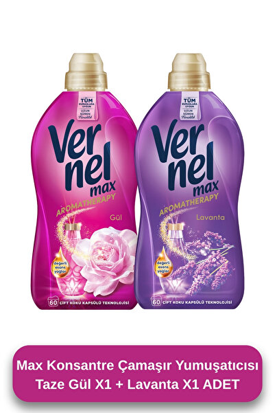 Vernel Max Taze Gül Taze Lavanta Sıvı Çamaşır Yumuşatıcısı Vernel Set