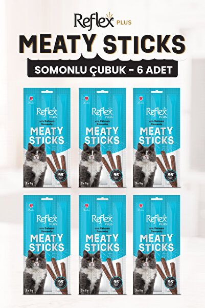 Reflex Meaty Sticks Somonlu Kedi Ödül Maması 3x5 Gr - 6 Paket