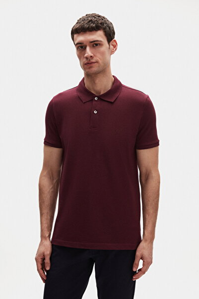 D'S Damat Ds Damat Regular Fit Mürdüm Kutulu Polo Yaka T-Shirt