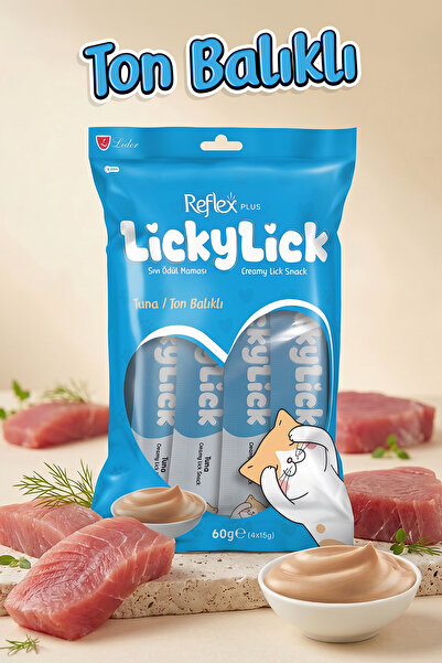 Reflex Plus LickyLick Ton Balıklı Sıvı Ödül Maması 4'lü Ambalaj (4 x 15 g)
