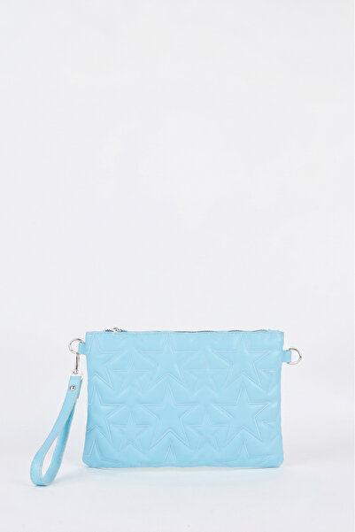 Vivaq Women's Baby Blue Star Embroidered Faux Leather Portfolio Handbag and C...