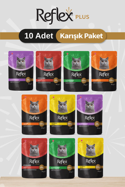 Reflex Plus Pouch Karışık Kedi Yaş Maması 85gr - 10 Adet