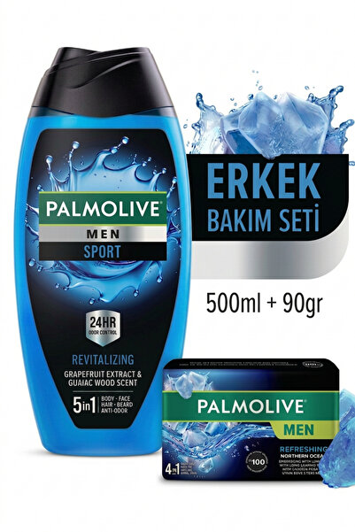 Palmolive Sport Erkek Duş Jeli 500 ml, Naturals Erkek Sabun 90 GR