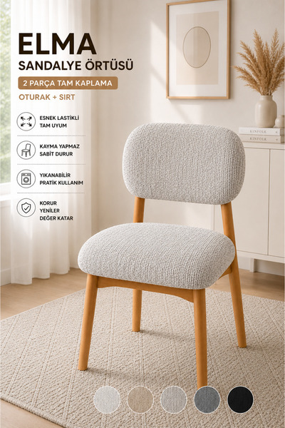 Faiend Lastikli Likralı Sandalye Kılıfı - Sandalye Minder Jakarlı Sandalye Mi...