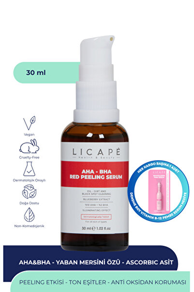 Licape Cilt Canlandırıcı %10 Aha - %2 Bha Red Peeling Serum