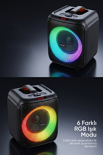 Mikado MD-BT51 BOMBIX, 60W, TAŞINABİLİR, BT/USB/TF/TWS, RGB AYDINLATMA, TOPLANTI, PARTİ, AÇIK HAVA S