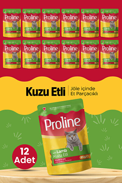 Proline Pouch Kuzu Etli Yaş Kedi Mama 12 x 85 Gr