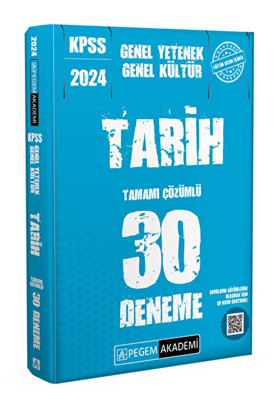 Pegem Akademi Yayıncılık KPSS Genel Yetenek Genel Kültür Tarih 30 Deneme Kita...