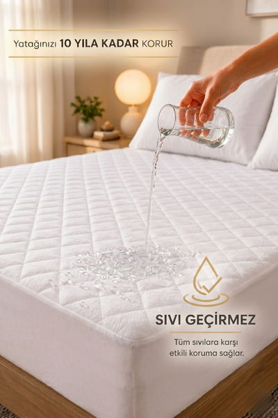 Formeya Adelya Kapitone Fitted Full Kenar Su Sıvı Geçirmez Alez Yatak Koruyuc...